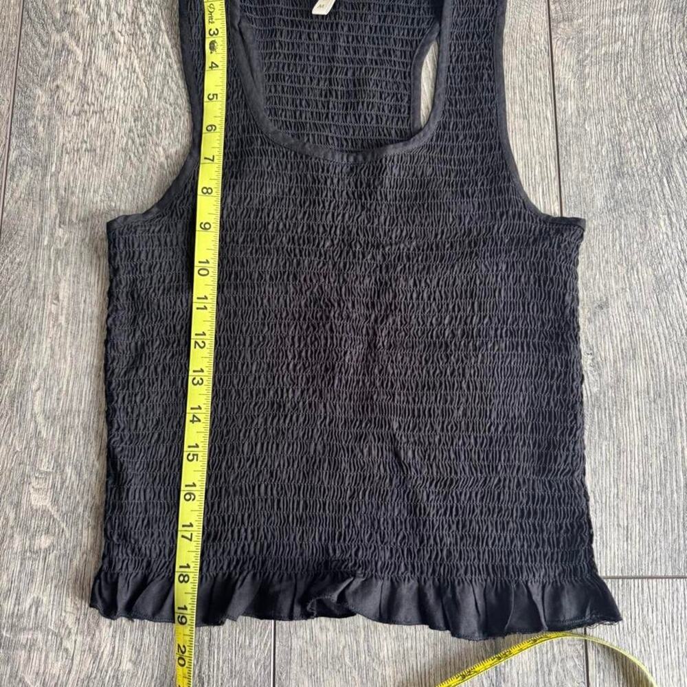 Black ruffle trim tank top M